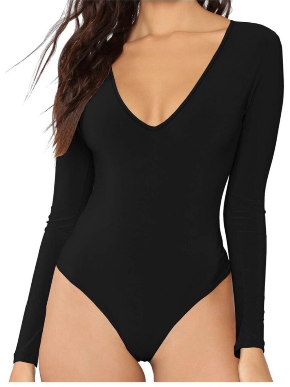 Z Supply Black V-Neck Long Sleeve Bodysuit